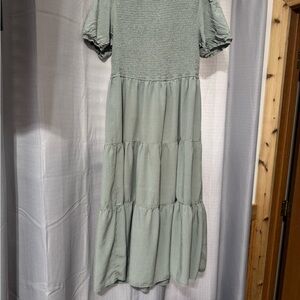 Sage Green Tiered Dress